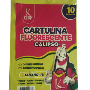 Cartulina fluorescente calipso en octavos