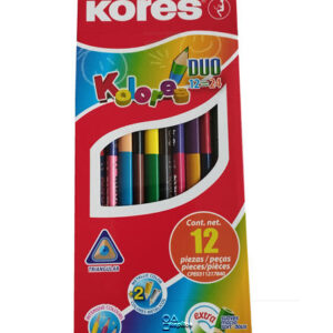 Colores Largos Triangulares Doble Punta Kores x12 24 Tonos Ergonómicos