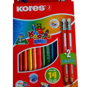 Colores Jumbo Kores x12 +2 lápices