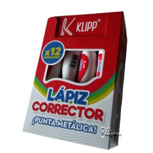 Corrector en Lápiz Klipp 7 ml – Pack x12 Unidades – Color Blanco