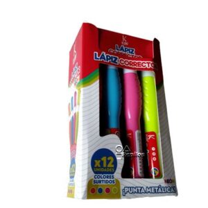 Corrector en Lápiz Klipp Neón – 7 ml – Pack x12 Unidades – Colores Surtidos