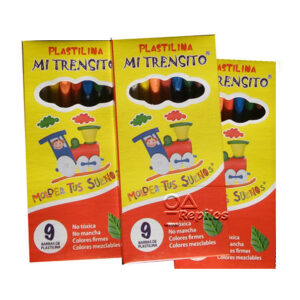 Plastilina larga Mi Trensito 9 ud. x3 cajas