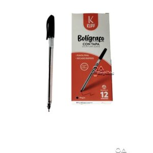 Boligrafo tapa med 1.0 negro Klipp x12