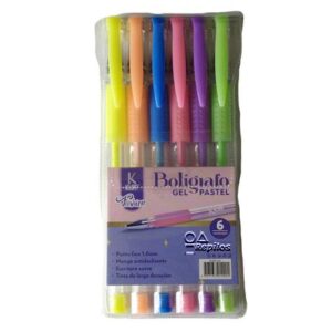 Boligrafo tapa GEL med 1.0 pastel Klipp x6