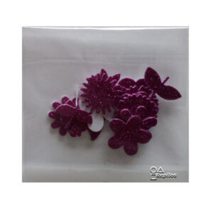 Flores en foami escarchado