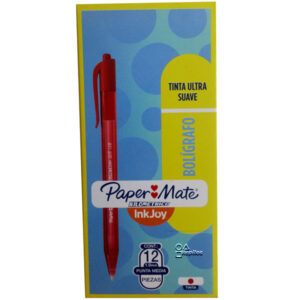 Bolígrafo rojo retráctil InkJoy x12