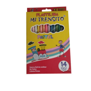 Plastilina larga 14 und. pastel Mi trensito
