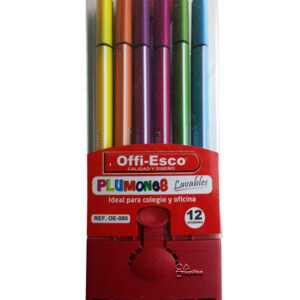 Plumones lavables Offi-Esco x 12