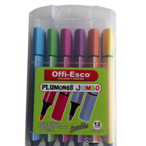 Plumones lavables Offi-Esco Jumbo x 12